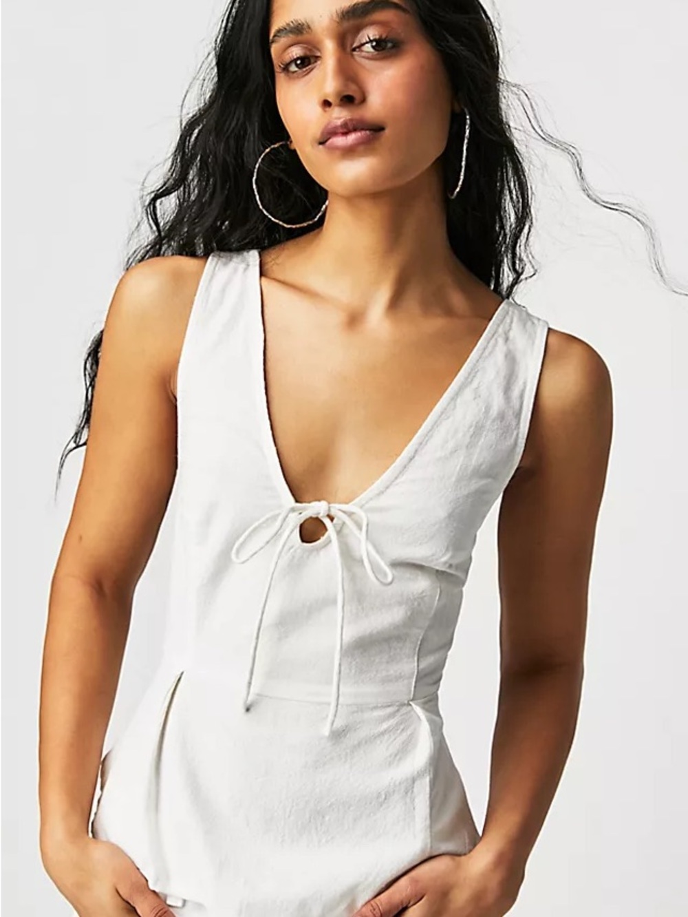 Free People Mike White Tie-Front Sleeveless Top